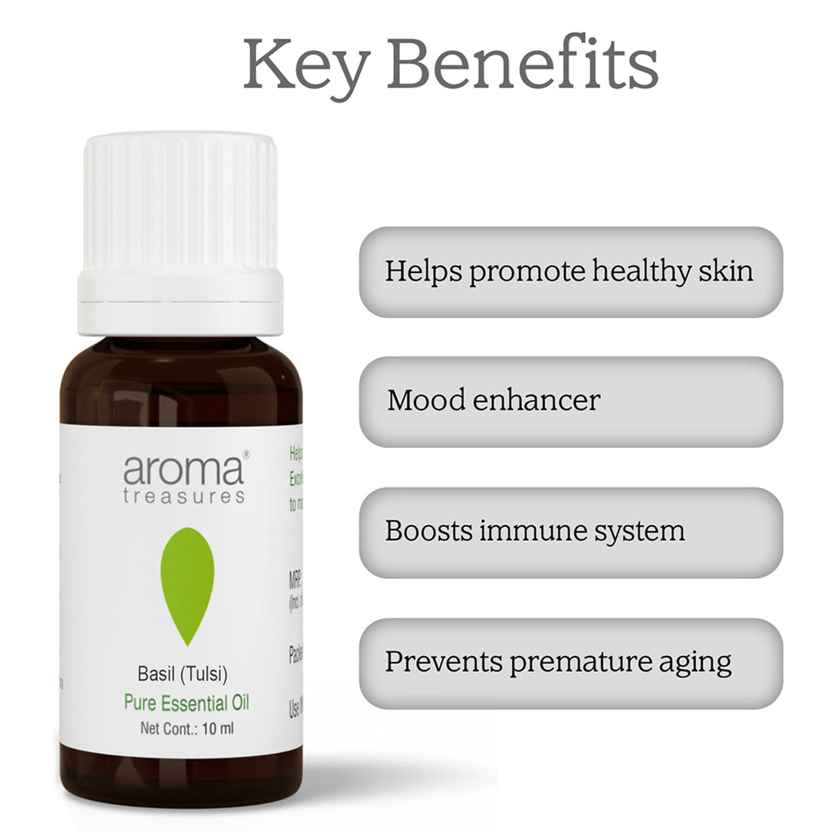 Aroma Treasures Basil (Tulsi) Pure Essential Oil