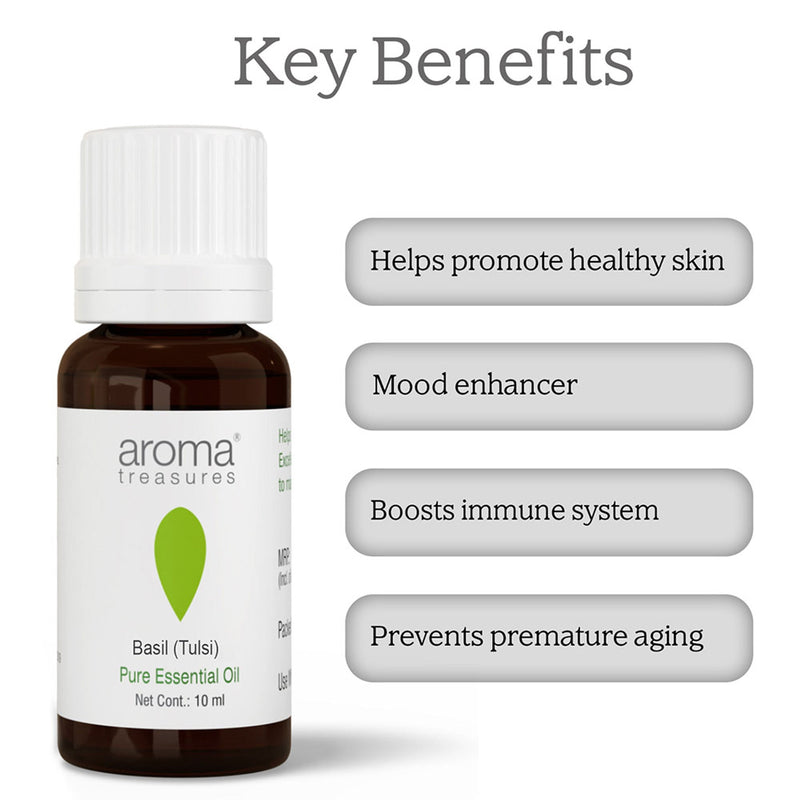 Aroma Treasures Basil (Tulsi) Pure Essential Oil