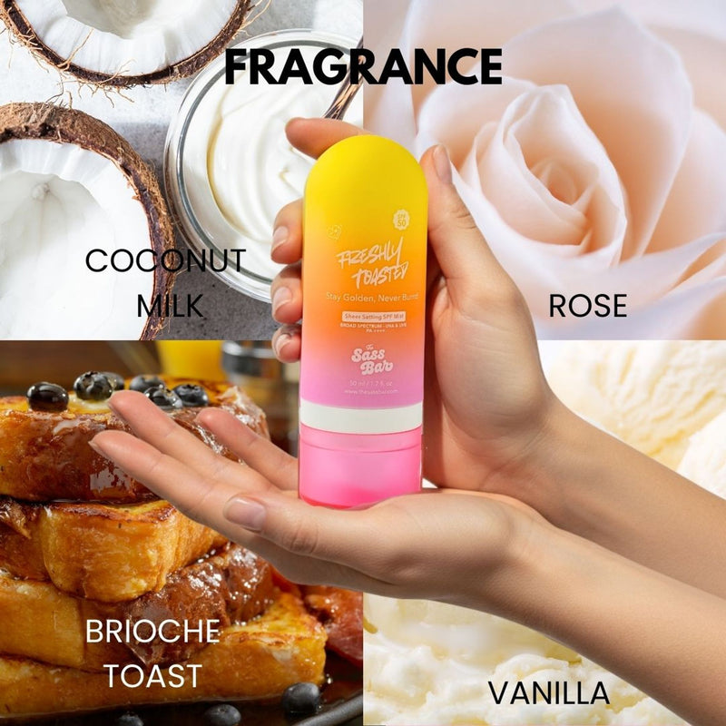 The Sass Bar Freshly Toasted Sheer Setting SPF Face & Body Mist