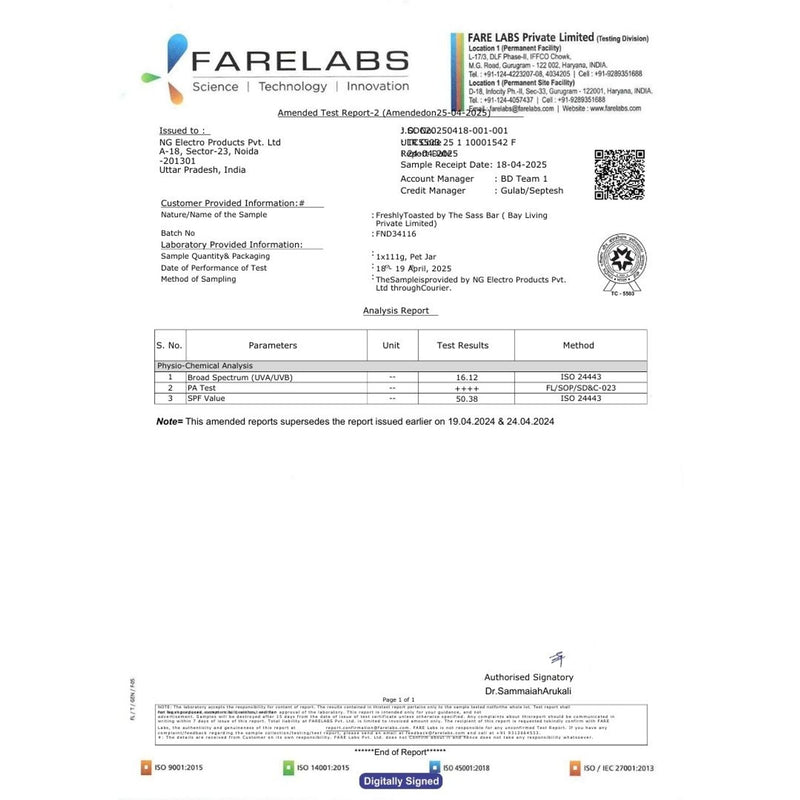 The Sass Bar Freshly Toasted Sheer Setting SPF Face & Body Mist