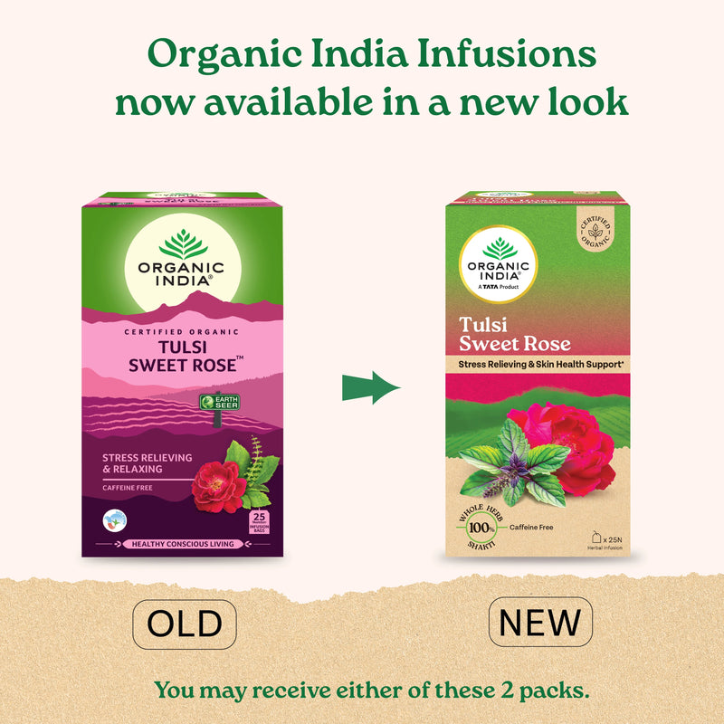 Organic India Tulsi Sweet Rose 25 Tea Bags