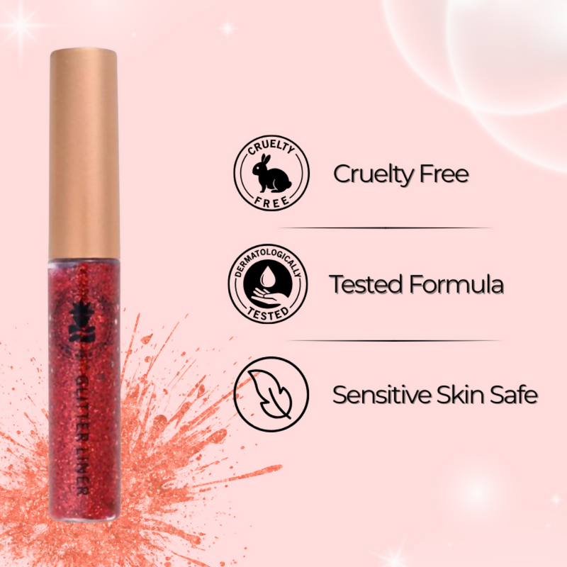 BOBI Glitter Eyeliner Red Diamond Sparkle Finish