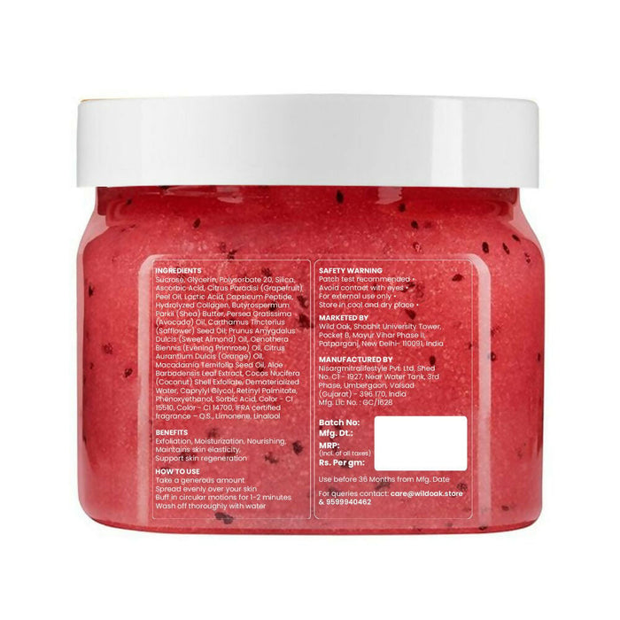 Wild Oak Watermelon Shea Sugar Scrub with Niacinamide For Tan Removal & Smooth Skin