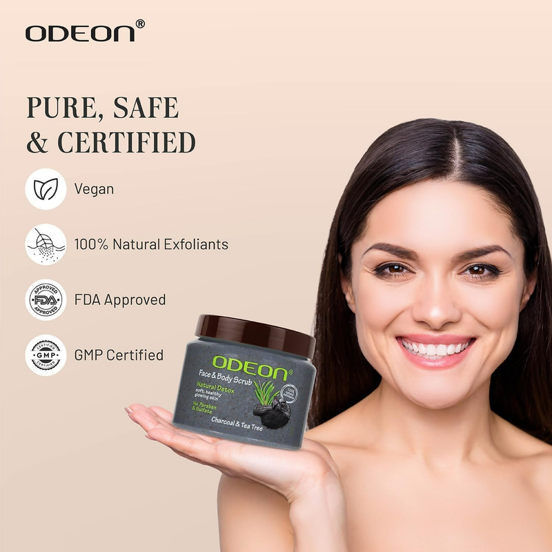 Odeon Charcoal & Tea Tree Oil Body Scrub