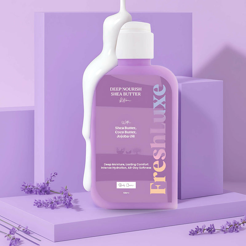 FreshLuxe Shea Butter Lotion with Coco Butter & Jojoba Oil For Deep Moisturization