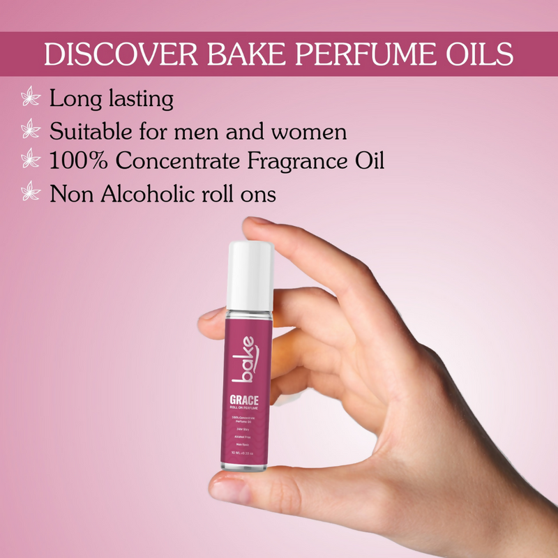 Bake Grace 100% Concentrated Perfume Oil Roll on Fragrance For Men & Women - White Oud
