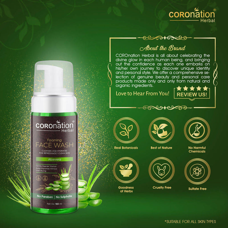 Coronation Herbal Aloevera Foaming Face Wash