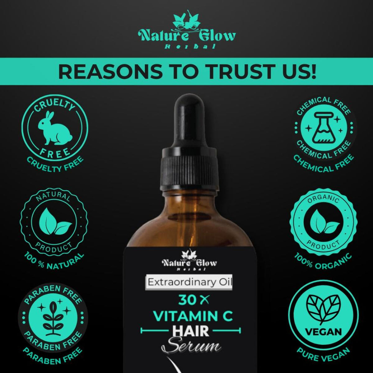 Nature Glow Herbal 30X Vitamin C Drop Hair Serum