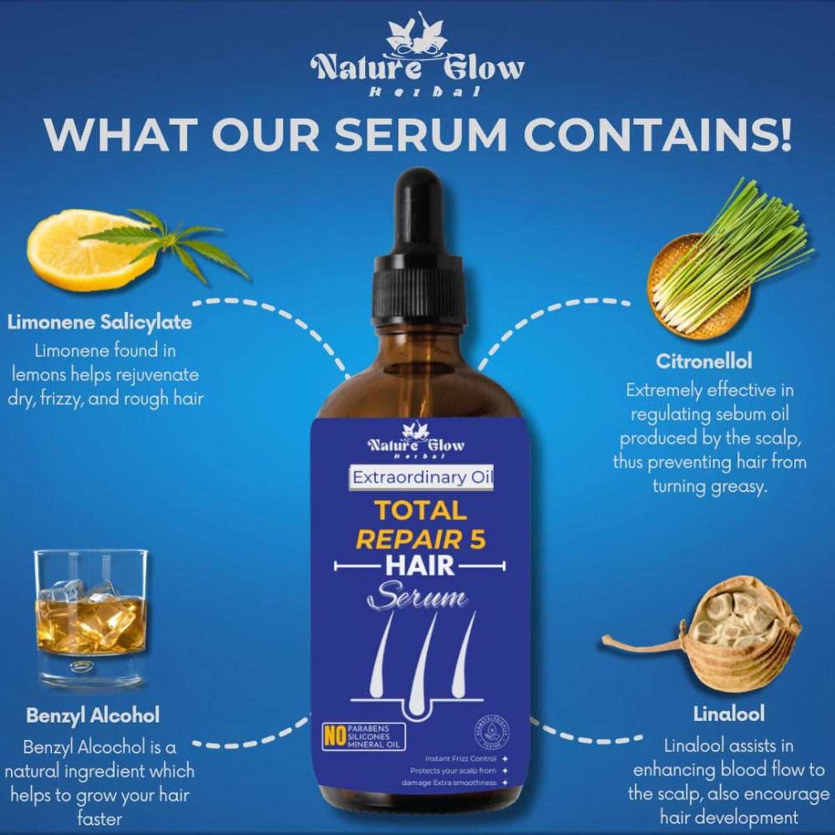 Nature Glow Herbal Total Repair 5 Hair Serum