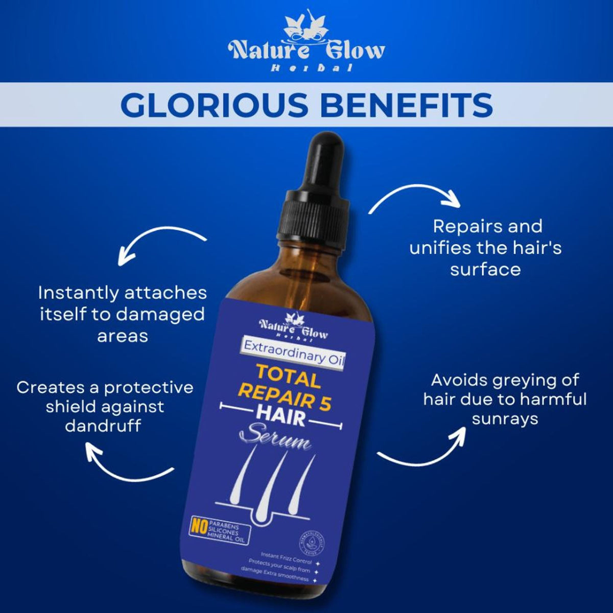 Nature Glow Herbal Total Repair 5 Hair Serum