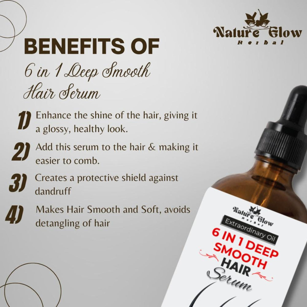Nature Glow Herbal 6-In-1 Deep Smooth Hair Serum