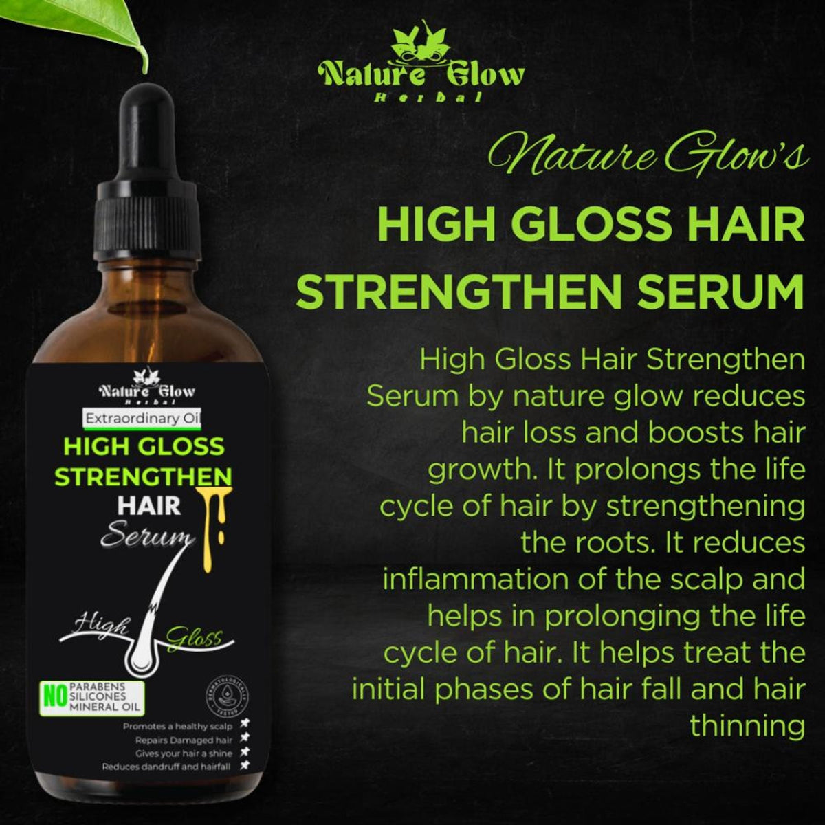 Nature Glow Herbal High Gloss Strengthen Hair Serum