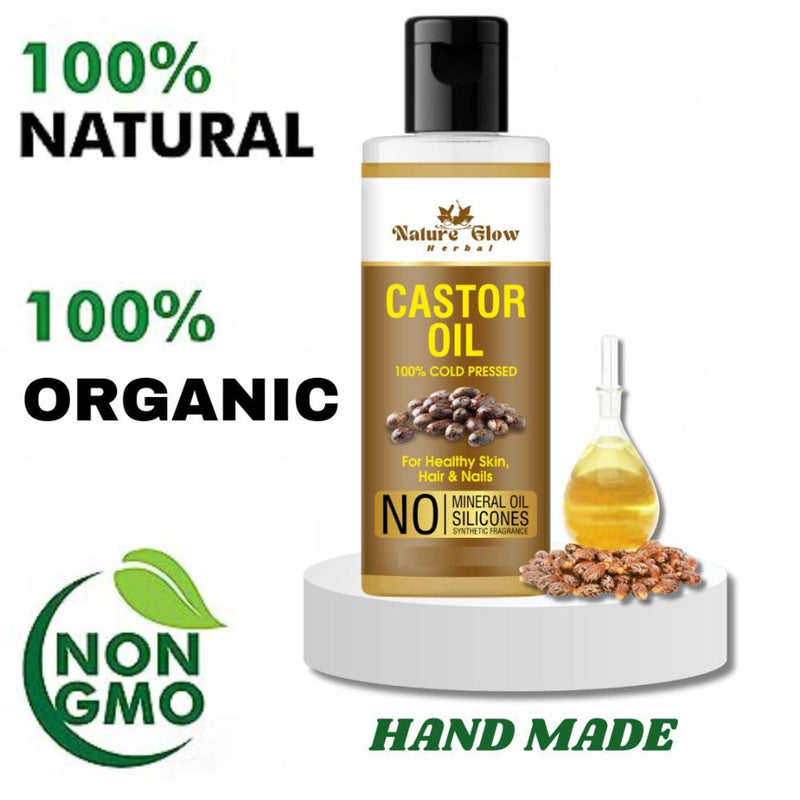 Nature Glow Herbal Cold Pressed 100% Pure Castor Arandi Oil
