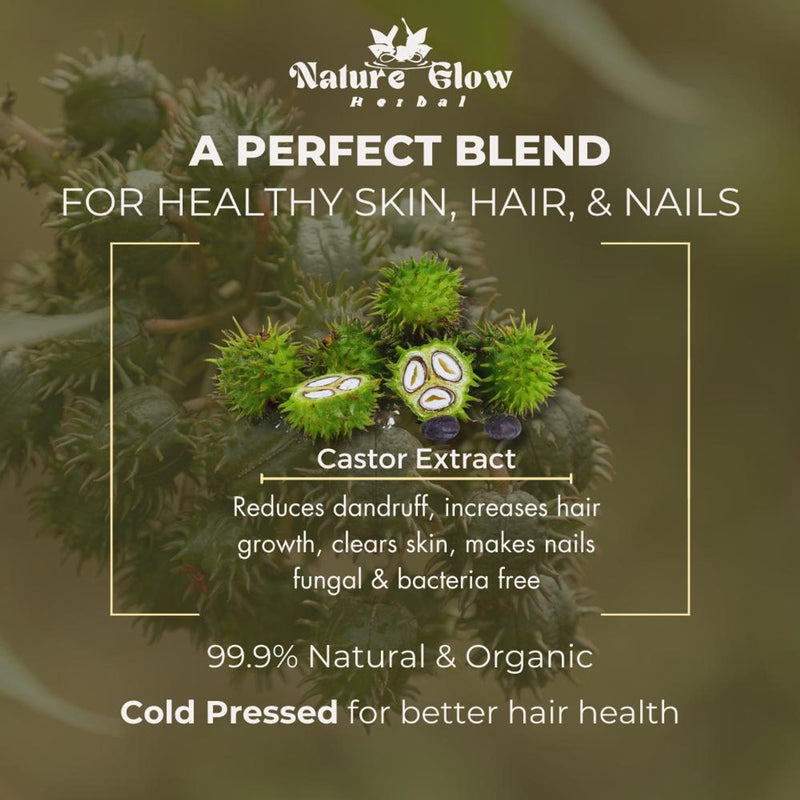 Nature Glow Herbal Cold Pressed 100% Pure Castor Arandi Oil