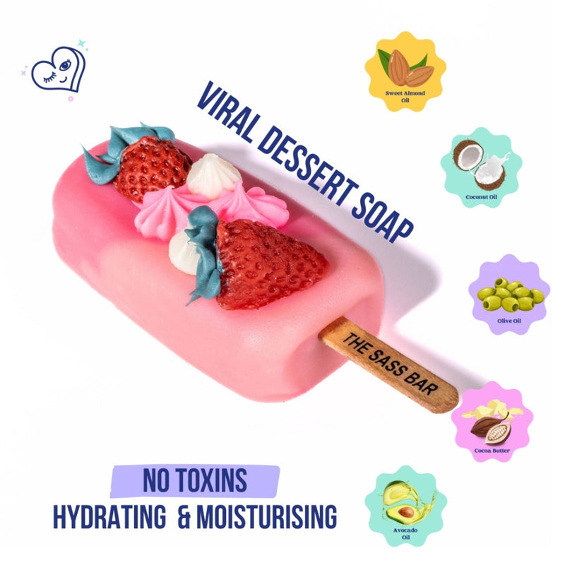 The Sass Bar Strawberries N' Cream Popsicle Soap