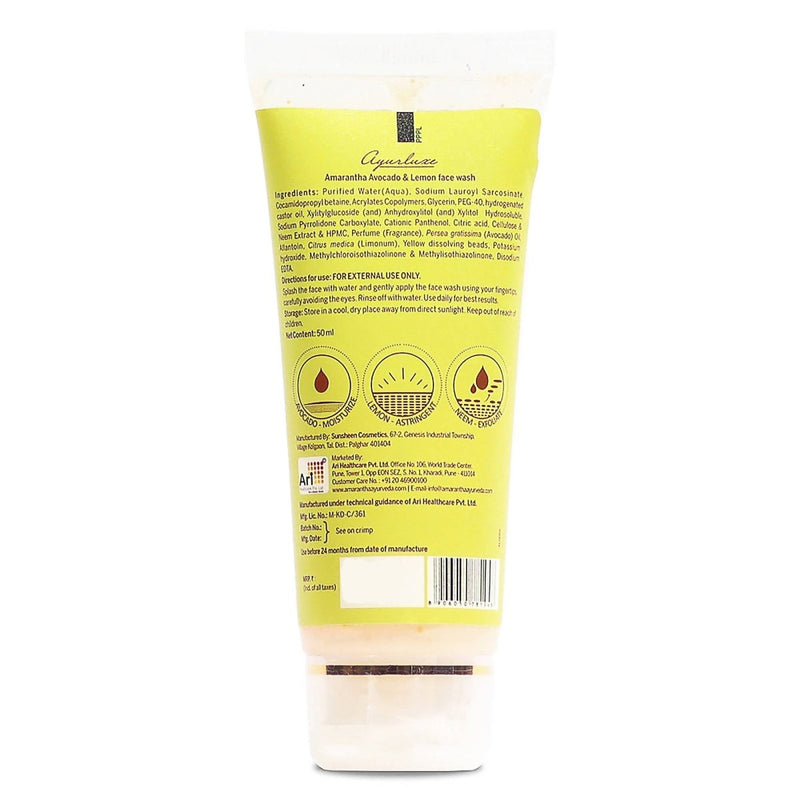 Amarantha Ayurvedic Avocado & Lemon Face Wash