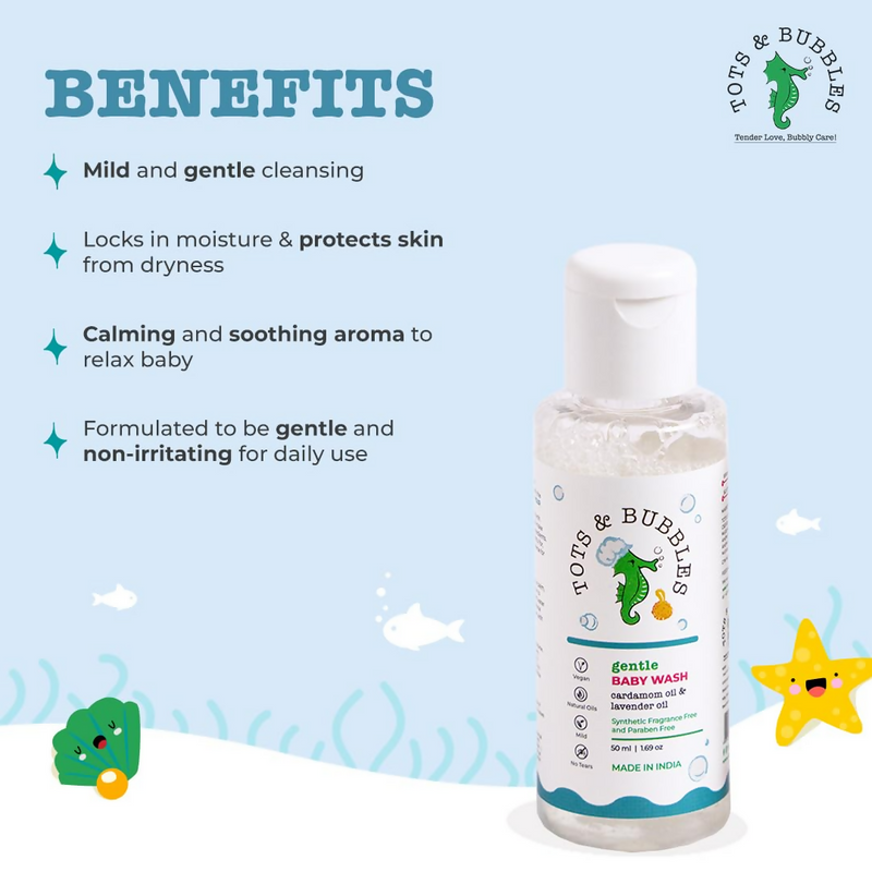 Tots & Bubbles Gentle Baby Body Wash with Natural Lavender & Cardamom Oil