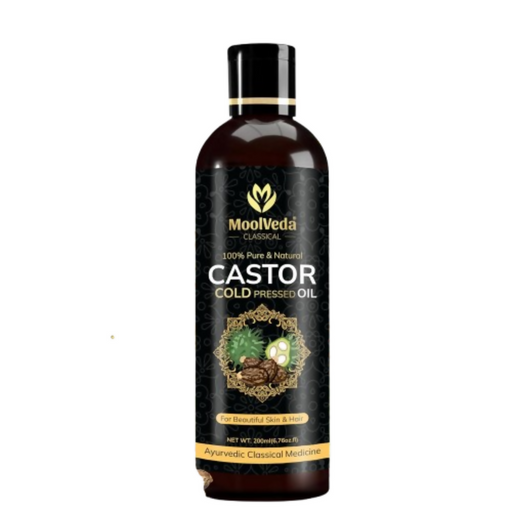 Moolveda Pure Cold Pressed Castor Hair Oil For Hair Growth