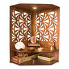 Wooden Corner Pooja Stand with LED Light for Home or Office Temple