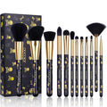 Docolor 12-Piece Goth Makeup Brush Set for Foundation & Eyeshadow