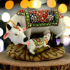 White Marble Cow and Calf Figurine - Decorative Good Luck Gift