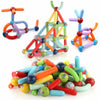 Chanak 48 PCS Magnetic Tiles Building Set for Kids, STEM Educational Learning Toy with Marble Run, Slides, Balls & Windows, 3D Magnetic Blocks for Boys & Girls Ages 3+