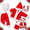 Kids Santa Claus Costume Set with Jacket, Pants, Cap, Goggles, Beard, Pouch
