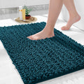 Yimobra Soft Non-Slip Bath Rug 24x17 - Quick Dry Chenille, Rustic Turquoise