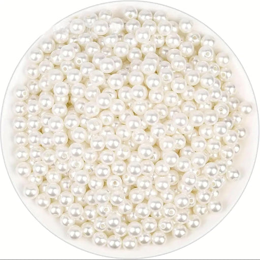 INDIKONB Offwhite Pearl Beads 8mm for Jewelry & Crafting