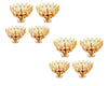 Brass Crystal Diya Set 8pcs for Temple Pooja and Diwali Decor