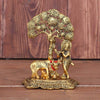 Gold Krishna with Cow Metal Statue 12.5cm Religious Home Decor