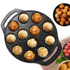 SOLARA Pre Seasoned Cast Iron Paniyaram Pan 12 Cavities 8 Inch, 20 cm Appam Patra, Paniyarakkal Pan for Appe, Gunta Ponganalu, Paddu, Kuzhi and Litti, Cast Iron Cookware