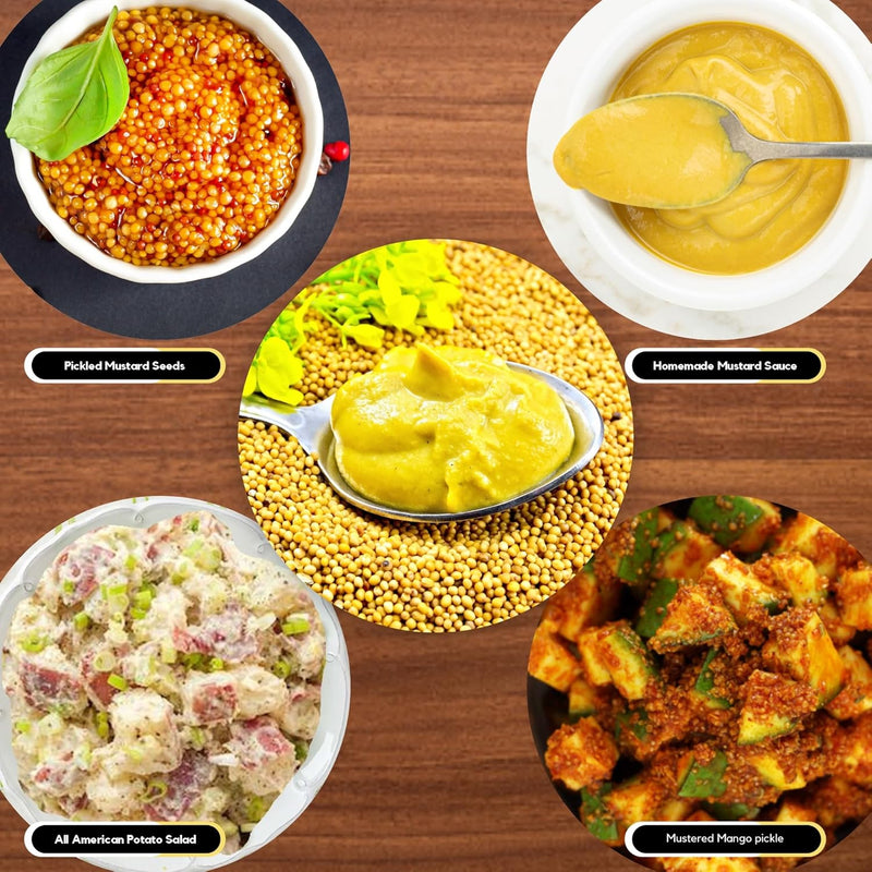 Organic Zing Yellow Mustard Seeds | Whole Yellow Mustard Seed for Pickles & Cooking | 100% Raw Mustard Seeds