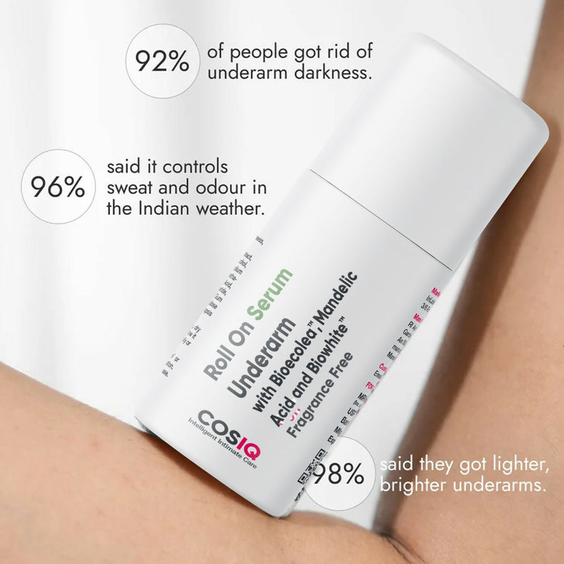 Cos-IQ Brightening Underarm Roll On Serum, With Bioecolea, Mandelic Acid and Bio White Fragrance Free