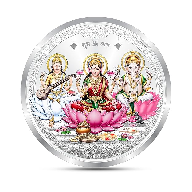 ACPL Precious Moments BIS Hallmarked Ganesh Lakshmi And Saraswati Silver Coin 999 Pure