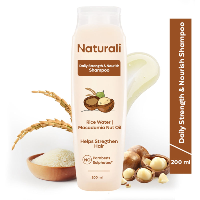 Naturali Daily Strength & Nourish Shampoo with Rice Water & Macadamia Nut Oil