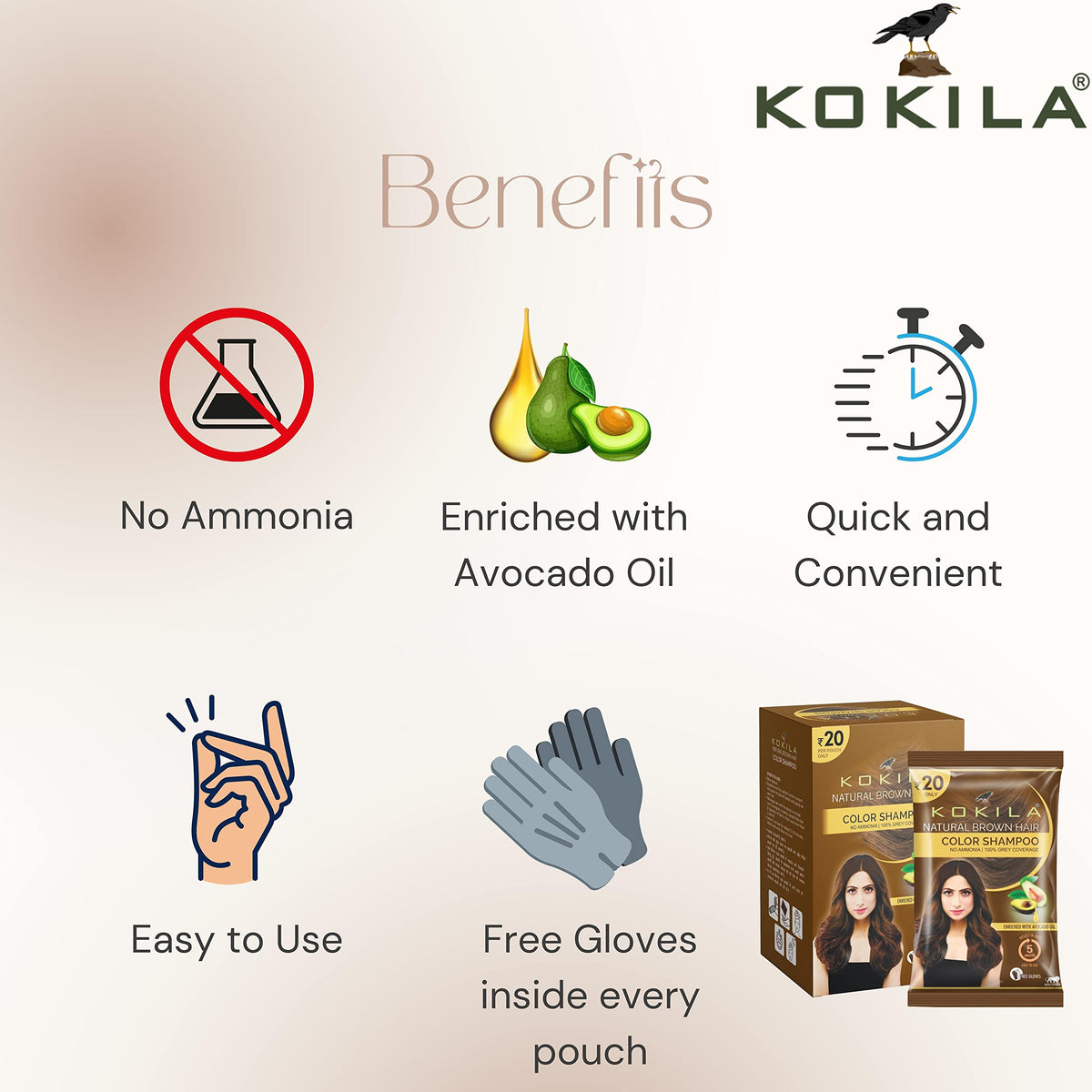 Kokila Insta Shampoo Hair Colour For Men & Women