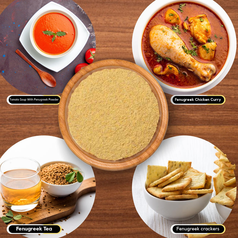 Organic Fenugreek Powder Also Known As Methi Seed Powder, Trigonella Foenum-Graecum | USDA Certified | Vegan | Preservative Free | Resealable Pack