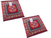 Kuber Traditional Velvet Pooja Mat Set, 60x60cm, Pack of 2, Red