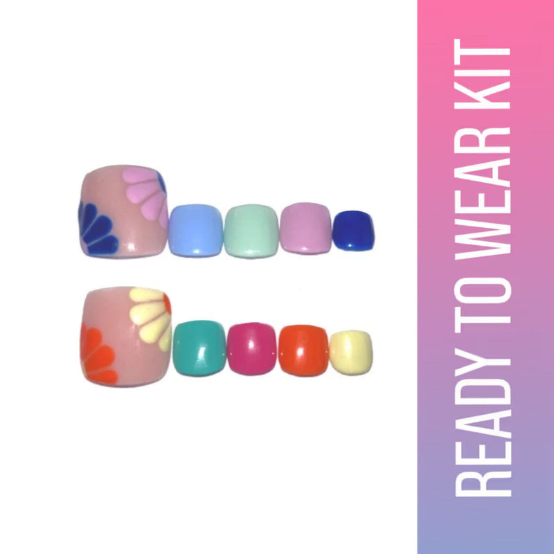 SOEZI Bold And Bright Reusable Press On Nails - Ready To Wear Kit