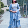 Powder Blue Gotapatti Sharara Set