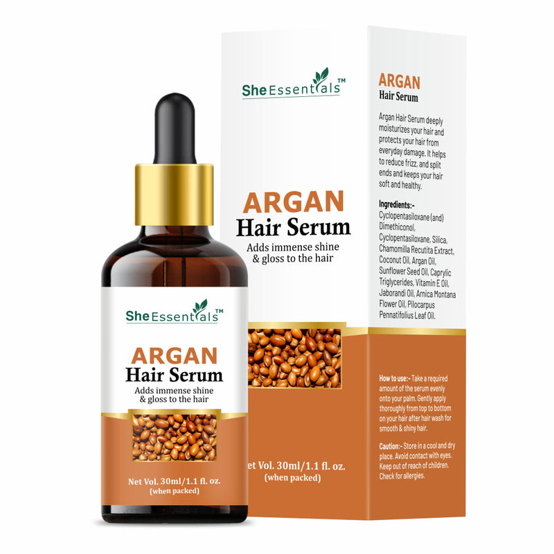 She Essentials Moroccan Argan Hair Serum With Argan Oil For Frizz Free & Shiny Hair