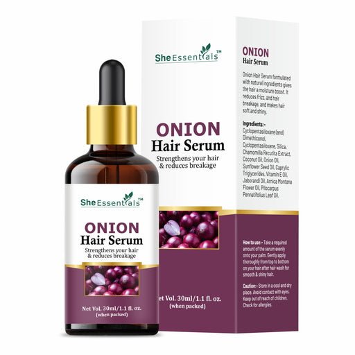 She Essentials Onion Hair Serum With Onion & Biotin For Strong Frizz - Free Hair