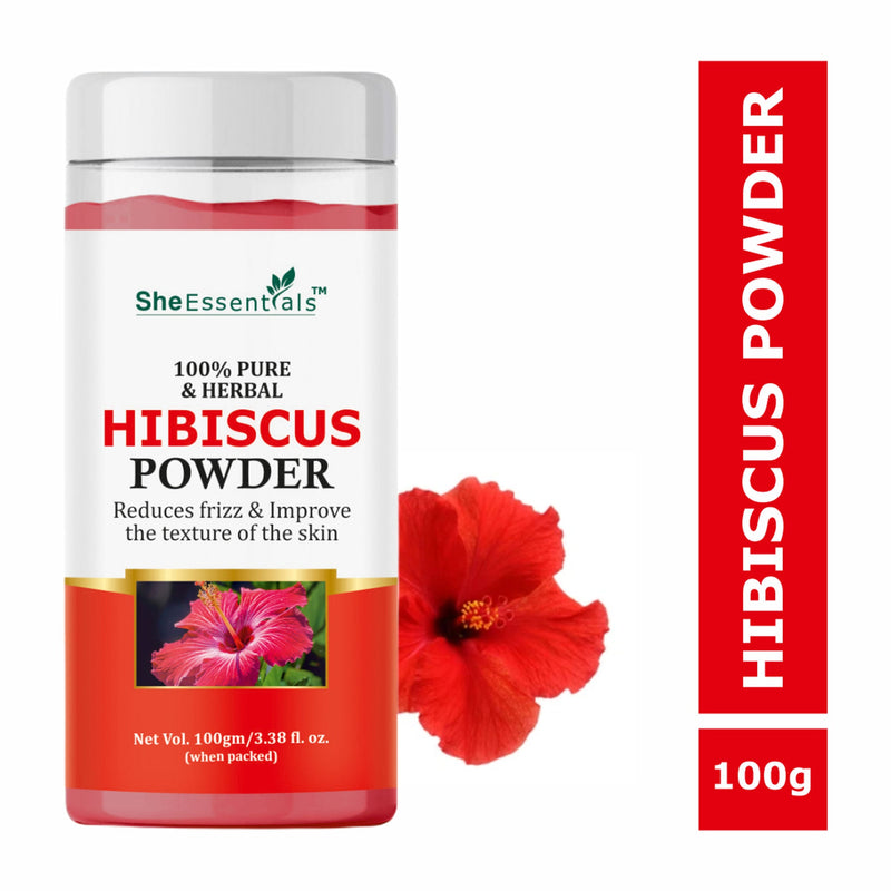 She Essentials Hibiscus Flower Powder, Exfoliates Dead Skin Cells, Prevents Early Greys