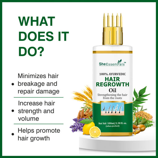 She Essentials Hair Regrowth Oil Infused With Rosemary For Anti Hair Fall & Hair Growth