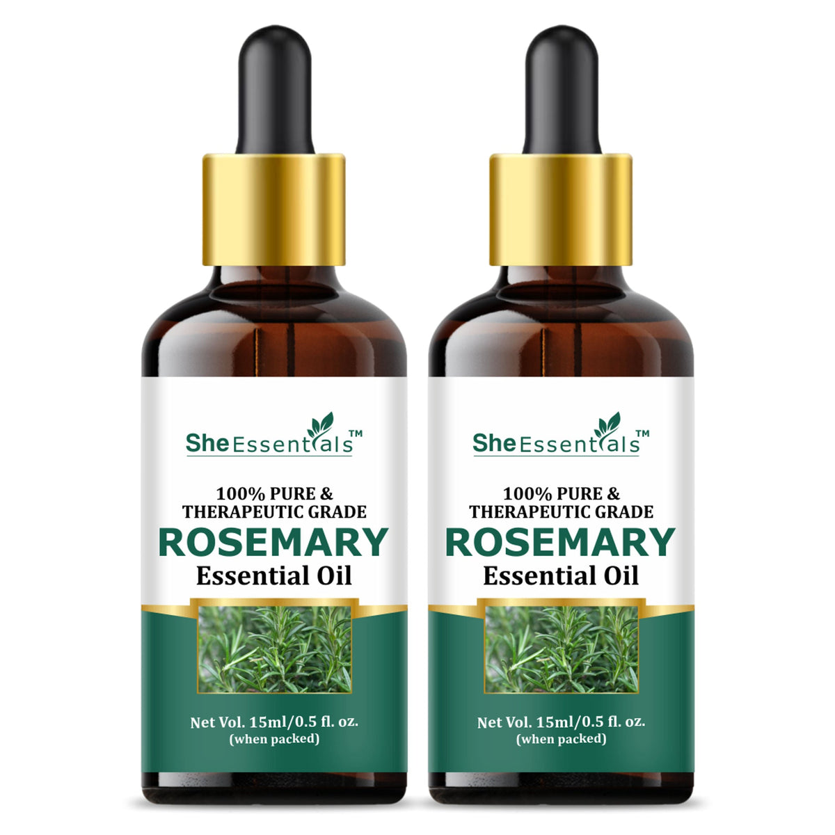 She Essentials Rosemary Essential Oil For Hair Growth & Longer Hair - 100% Pure & Natural