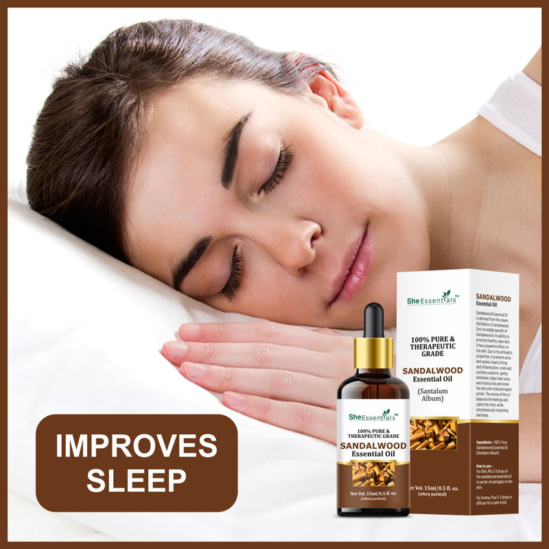 She Essentials Lavender Oil & Sandalwood Essential Oil Combo Healthier Skin & Hair - Restful Sleep