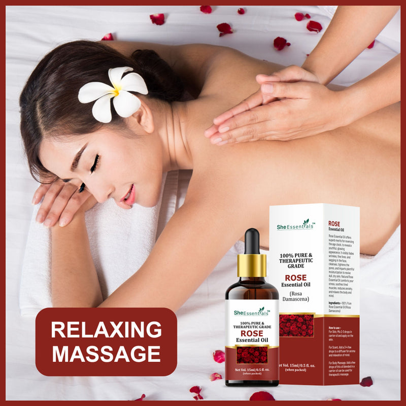 She Essentials Rose Oil & Tea Tree Essential Oil Combo - Hair & Skin