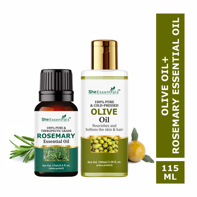 She Essentials Olive Oil & Rosemary Essential Oil For Hair Growth