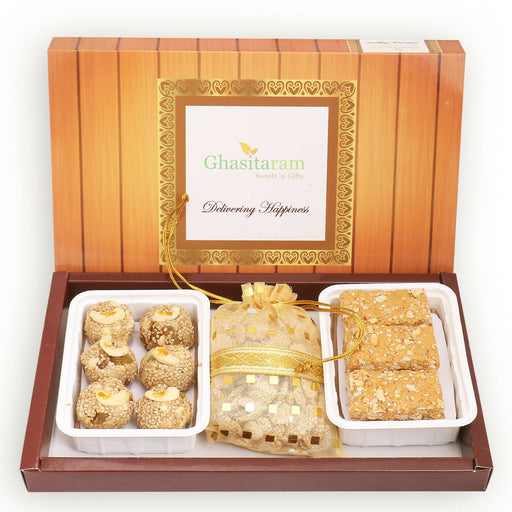Ghasitaram Sankranti /Lohri Gifts Sweets-Til Laddoo (Bhuga),Revadi And Gachak Hamper